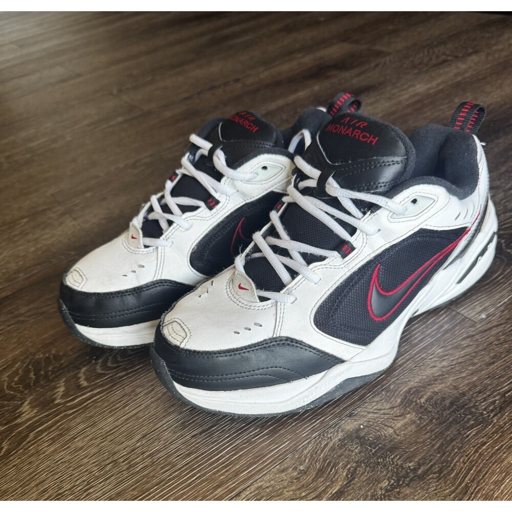 Nike Air Monarch IV Shoes Mens Size 10.5 White Black Red Training Sneakers
